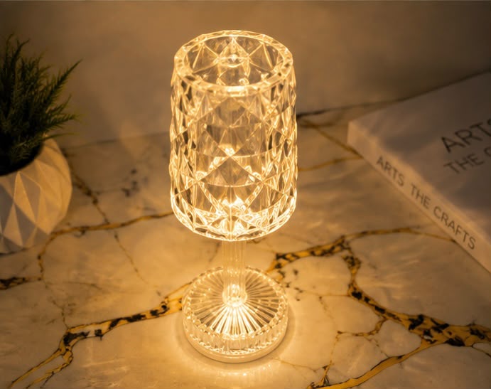 Crystal LED Table Lamp – Modern Luxury Decorative Bedside Light