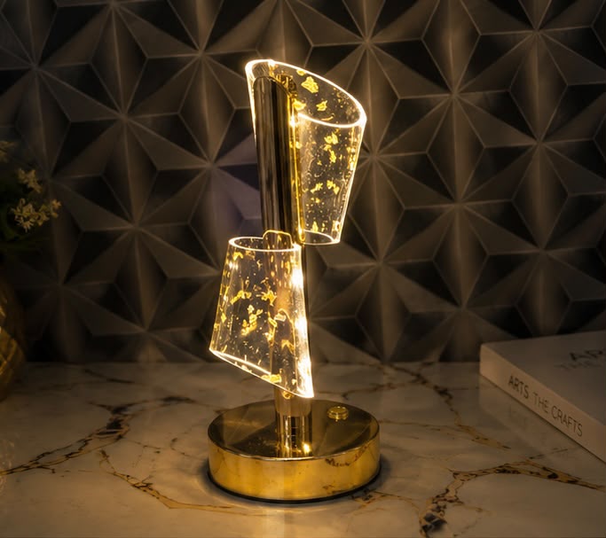 Golden Spiral LED Table Lamp – Luxury Modern Decorative Light