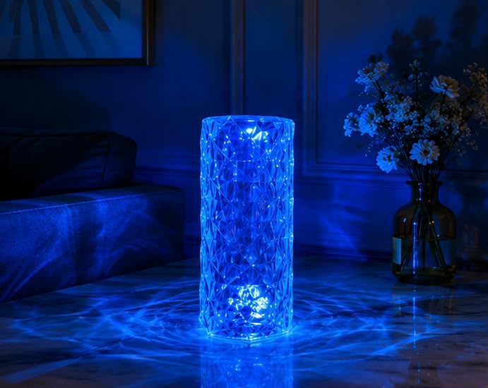 Modern Crystal LED Color Changing Table Lamp | USB Rechargeable Decorative Night Light