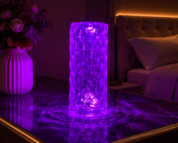 Modern Crystal LED Color Changing Table Lamp | USB Rechargeable Decorative Night Light