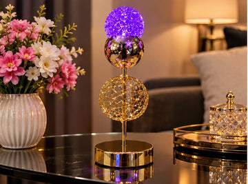 Luxury Crystal Ball LED Decorative Lamp – Gold Finish