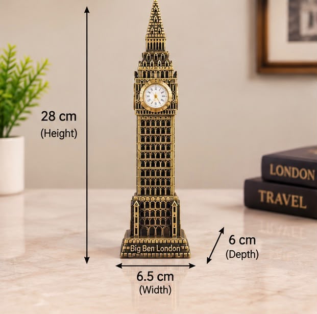 Vintage Big Ben London Clock Statue – Antique Bronze Decorative Table Clock